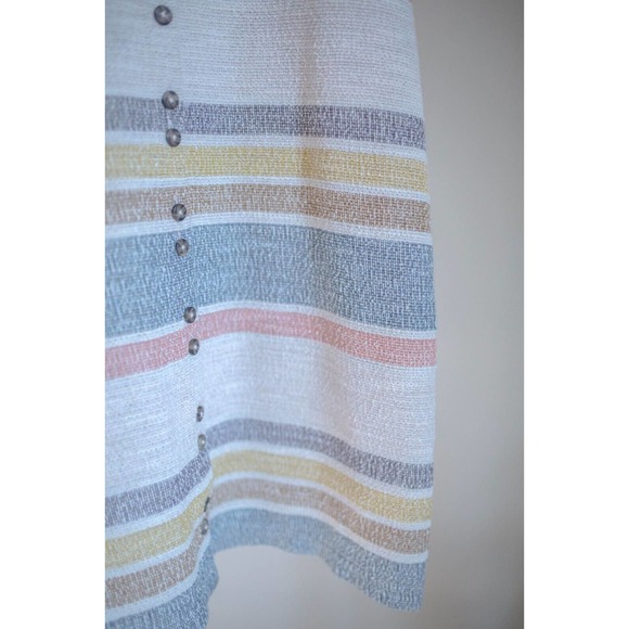 Madewell Texture & Thread Dress Cap Sleeve Button Front Striped Comfy SZ Medium - Picture 8 of 11